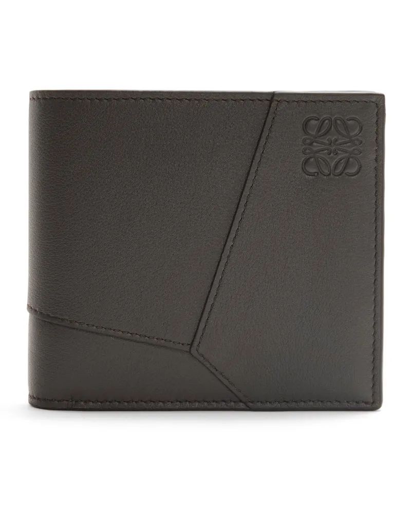 Loewe Luxury Puzzle Bifold Coin Wallet In Classic Calfskin Dark