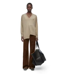 Loewe Luxury Asymmetric sweater in cashmere Beige