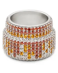 Loewe Luxury Large Pavé ring in sterling silver and crystals Silver