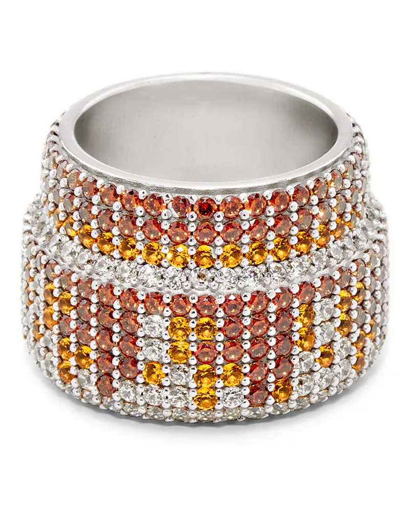 Loewe Luxury Large Pavé ring in sterling silver and crystals Silver