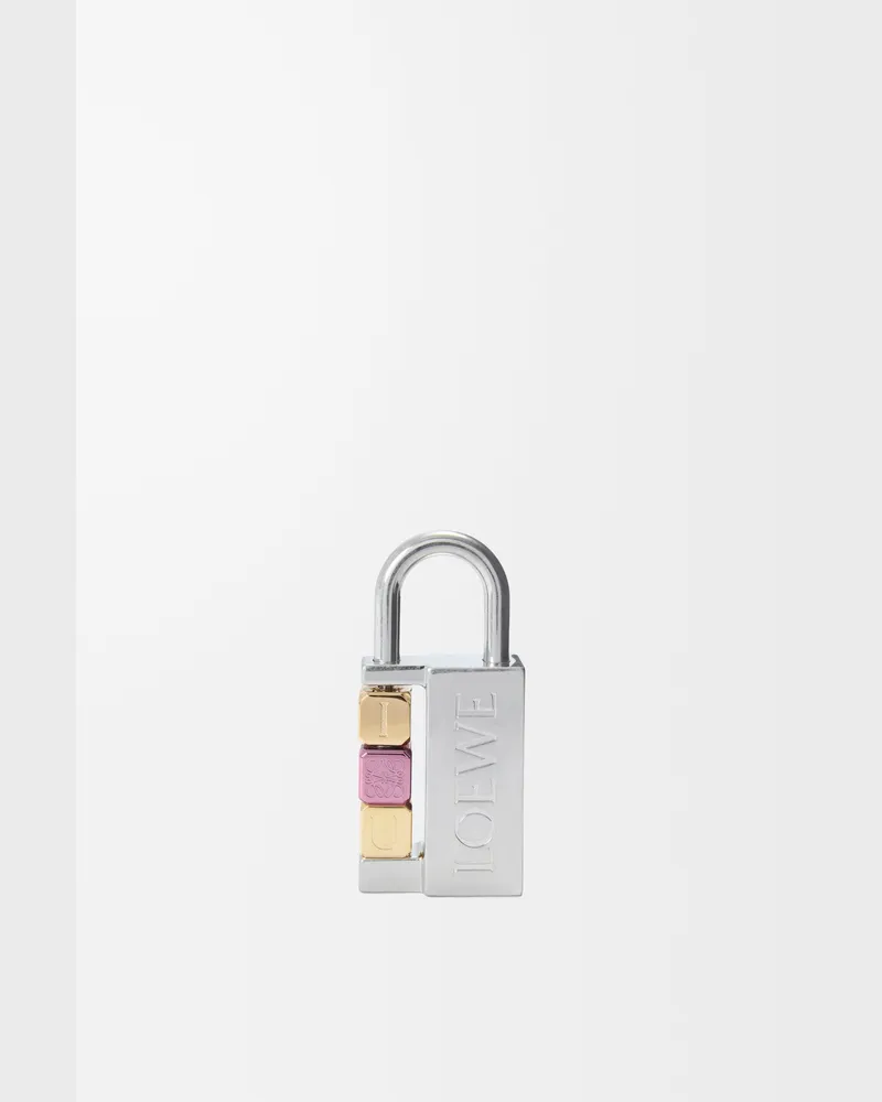 Loewe Padlock Charm In Brass Mujer Palladium
