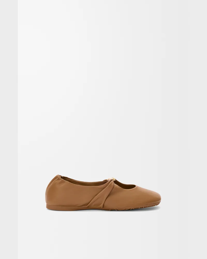 Loewe Pebble Soft Ballerina In Nappa Lambskin Size Mujer Oak