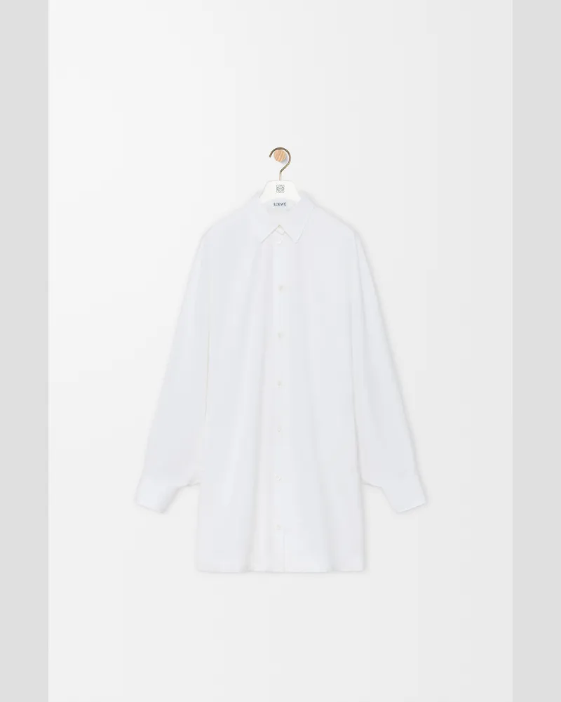 Loewe Shirt Dress In Cotton Size Mujer White