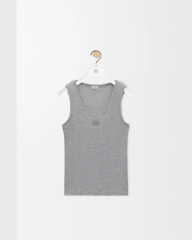 Loewe Anagram Tank Top In Silk Size Mujer Grey