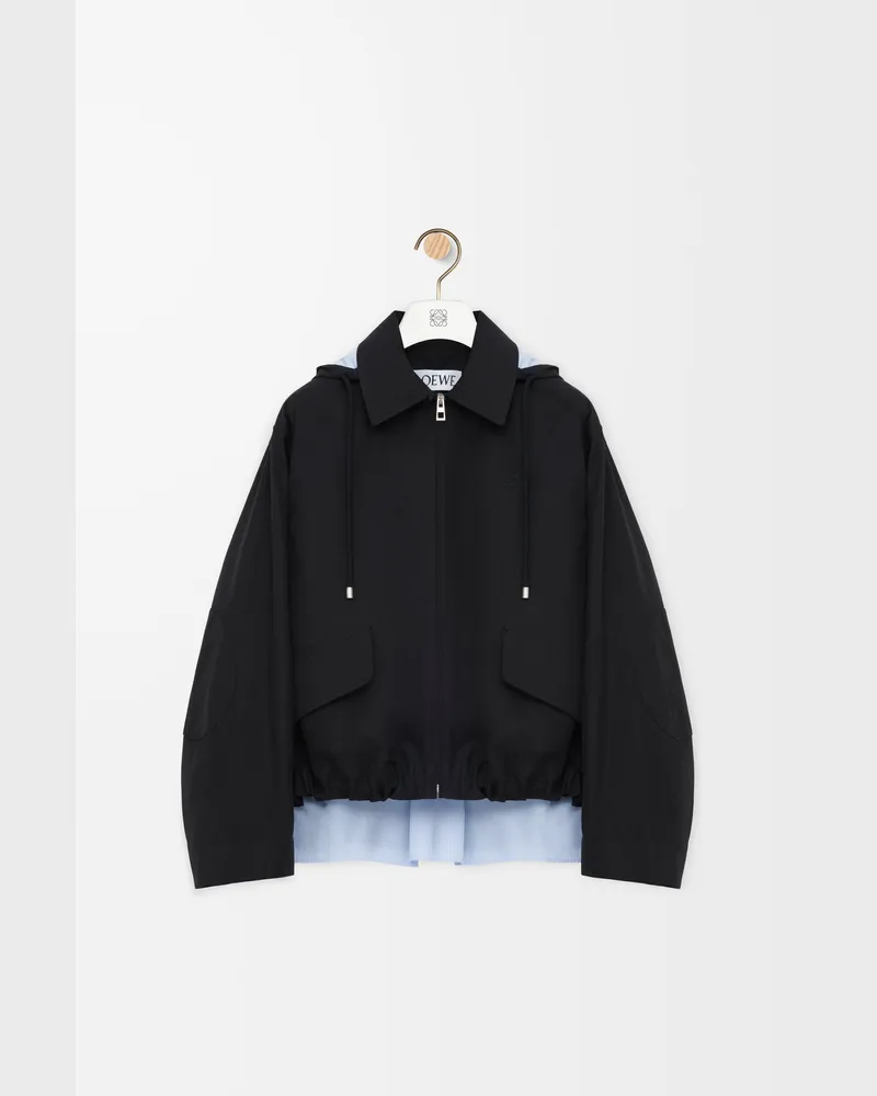 Loewe Hooded Parka In Cotton Size Mujer Black