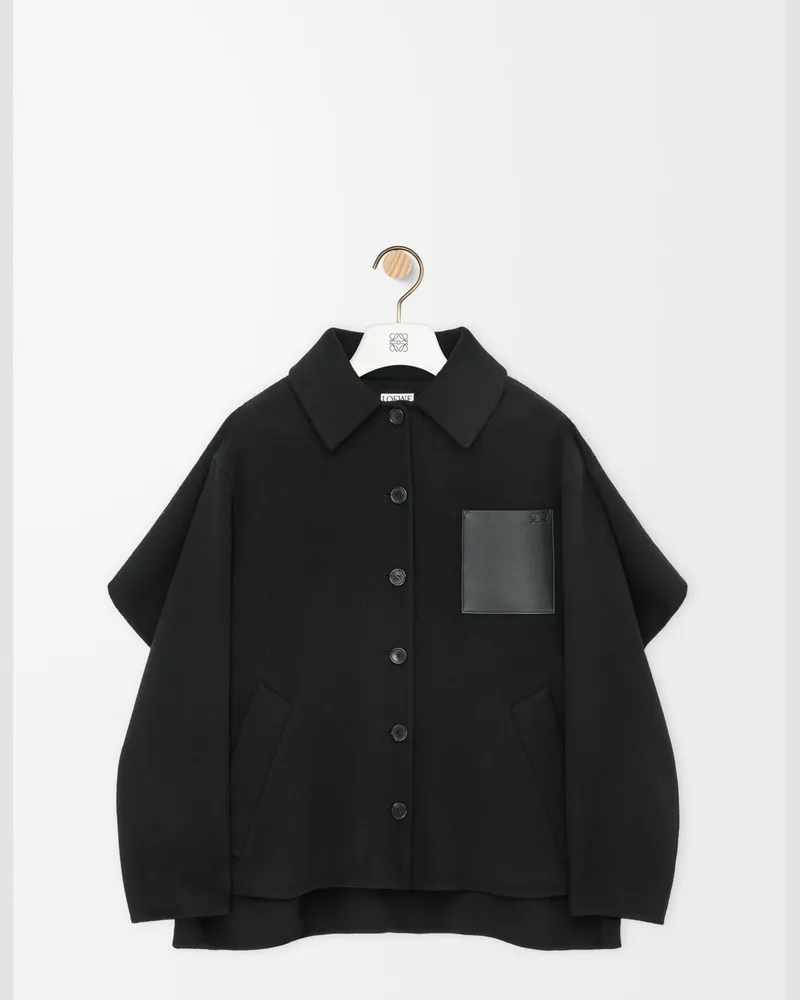 Loewe Cape Coat In Wool And Cashmere Size Mujer Black