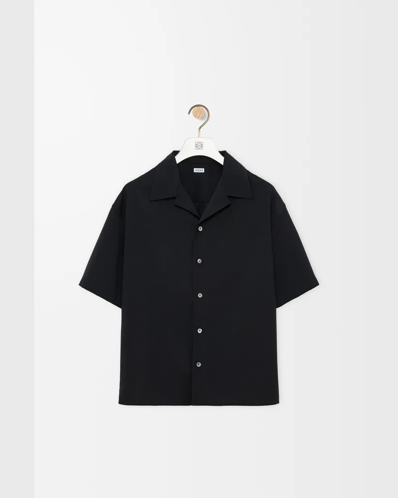Loewe Short Sleeve Shirt In Wool Size Hombre Black
