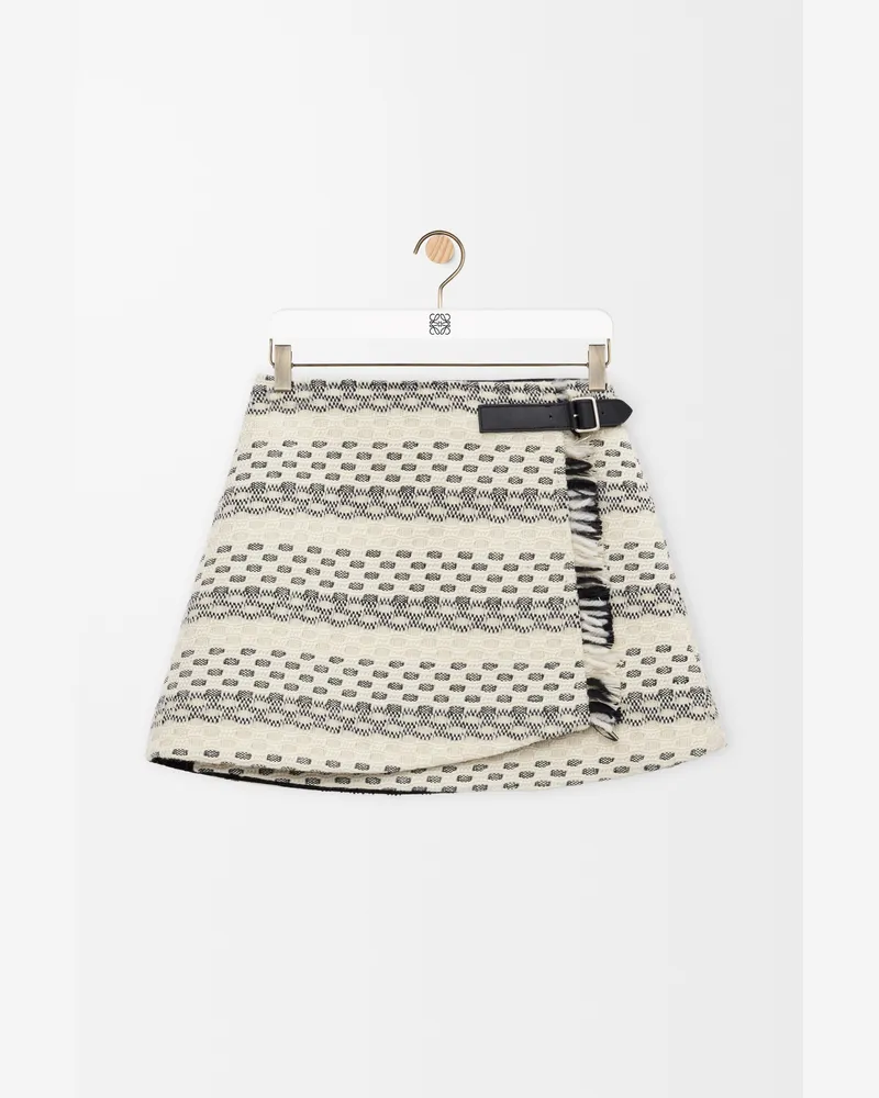 Loewe Skirt In Wool Blend Jacquard Size Mujer Black