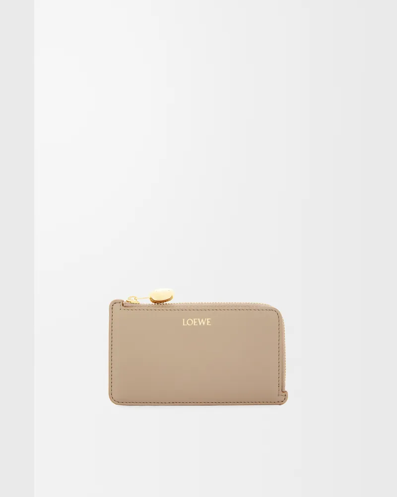 Loewe Pebble Coin Cardholder In Shiny Nappa Leather skin Mujer Sand