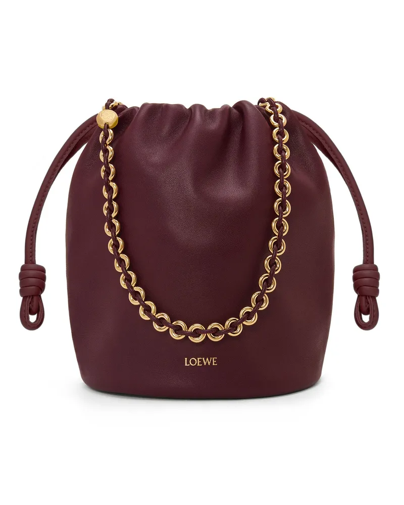 Loewe Luxury Flamenco Purse Bucket In Mellow Nappa Lambskin Dark