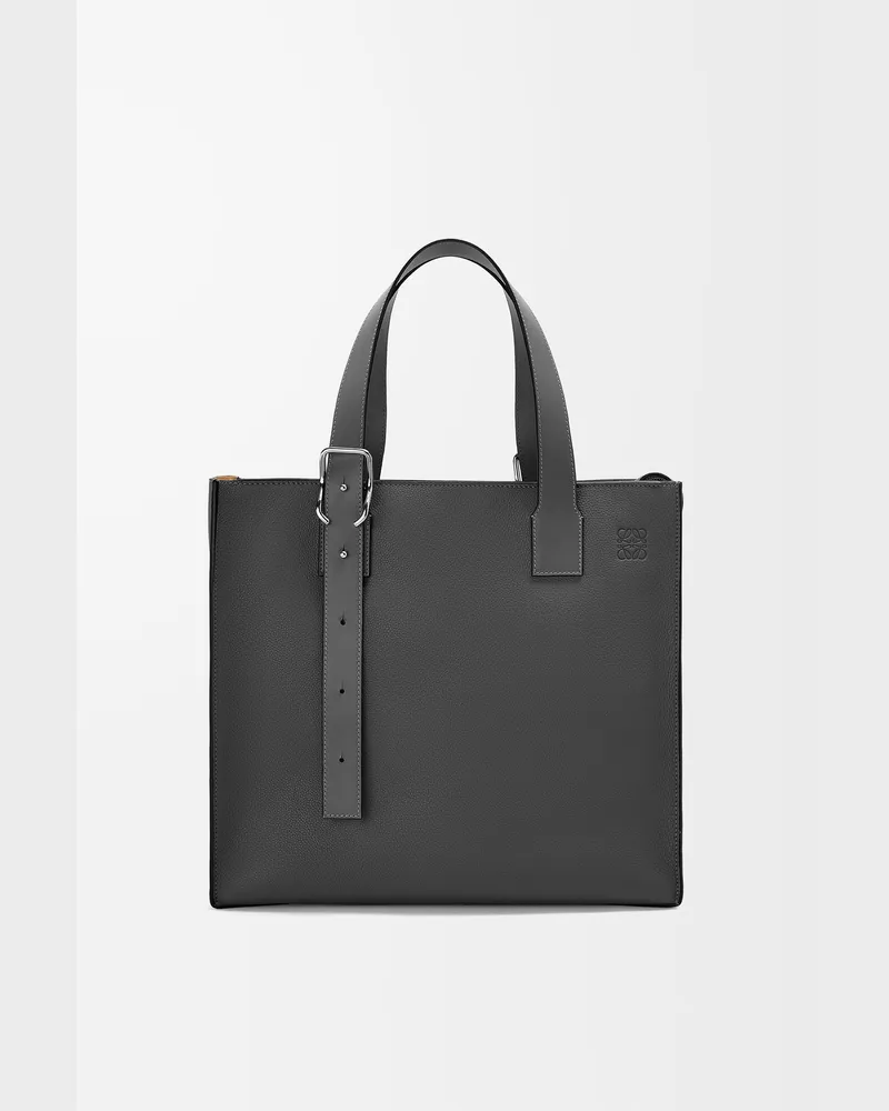 Loewe Buckle Zip Tote In Soft Grained Leather skin Hombre Black