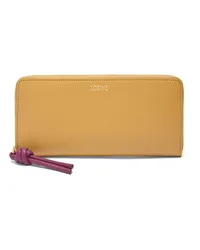 Loewe Luxury Knot zip around wallet in shiny nappa calfskin Sahara