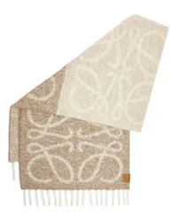 Loewe Luxury Anagram scarf in alpaca and wool Beige