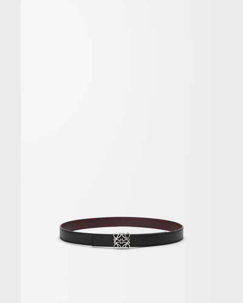 Loewe Reversible Anagram Bombé Belt In Leather skin Size Mujer Black