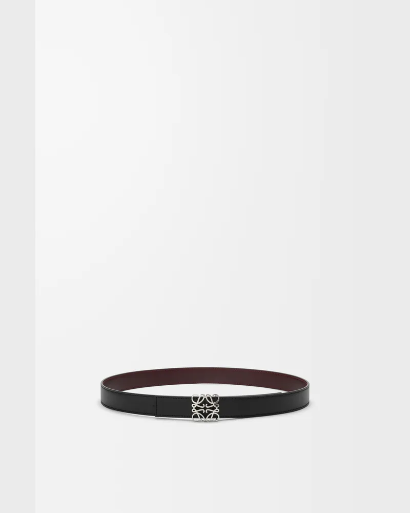 Loewe Reversible Anagram Bombé Belt In Leather skin Size Mujer Black