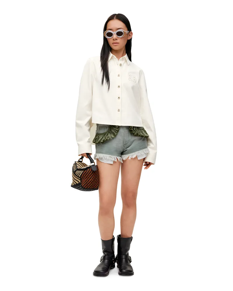 Loewe Luxury Trapeze shirt in denim White