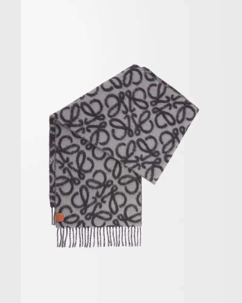 Loewe Anagram Scarf In Alpaca And Wool Blend Mujer Black