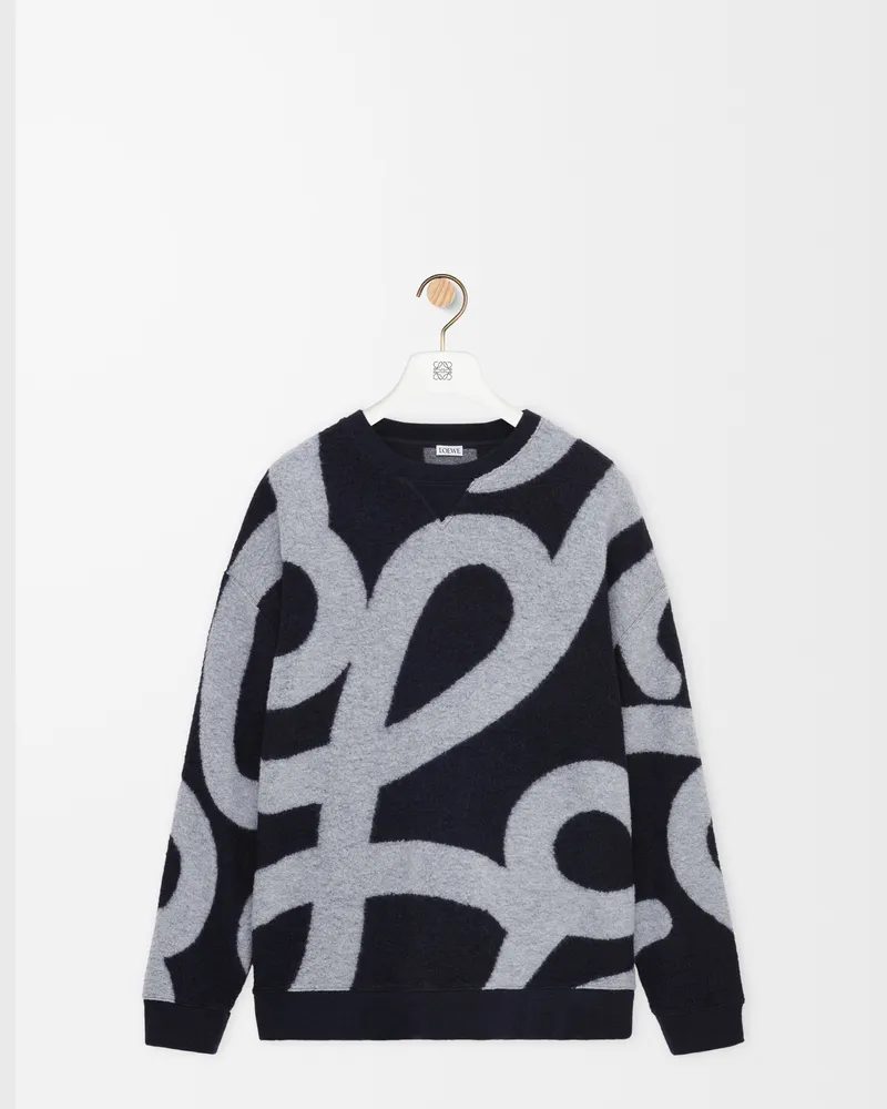 Loewe Sweatshirt In Wool And Cotton Size Hombre Navy