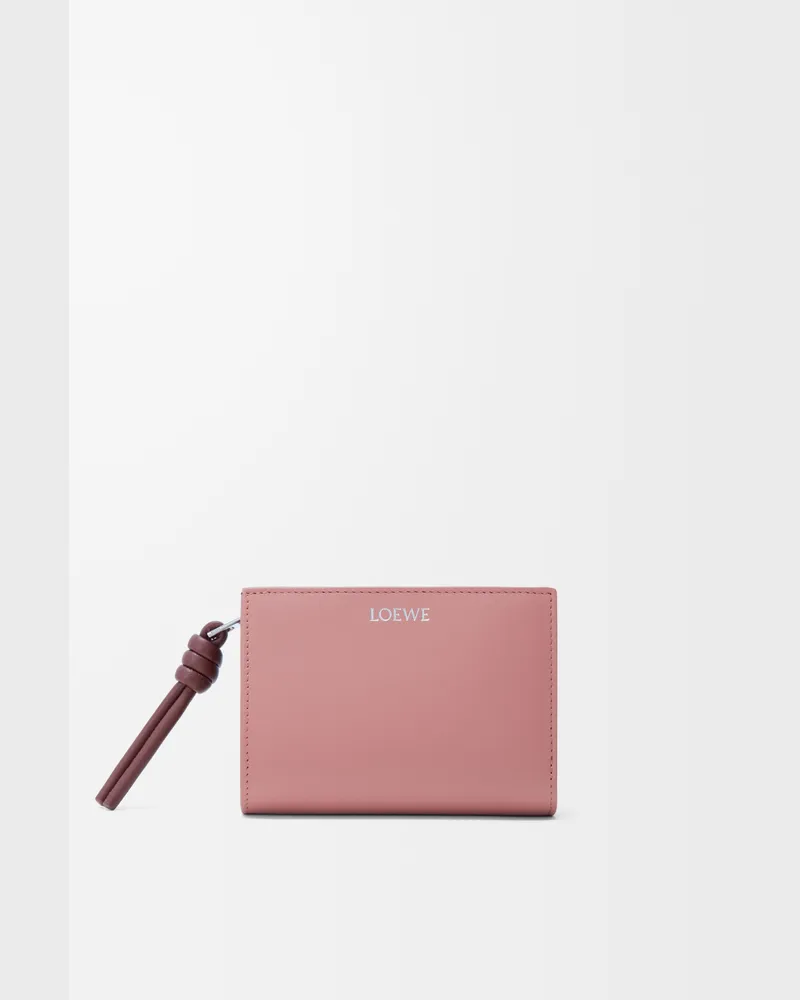 Loewe Knot Compact Wallet In Shiny Nappa Leather skin Mujer Blush