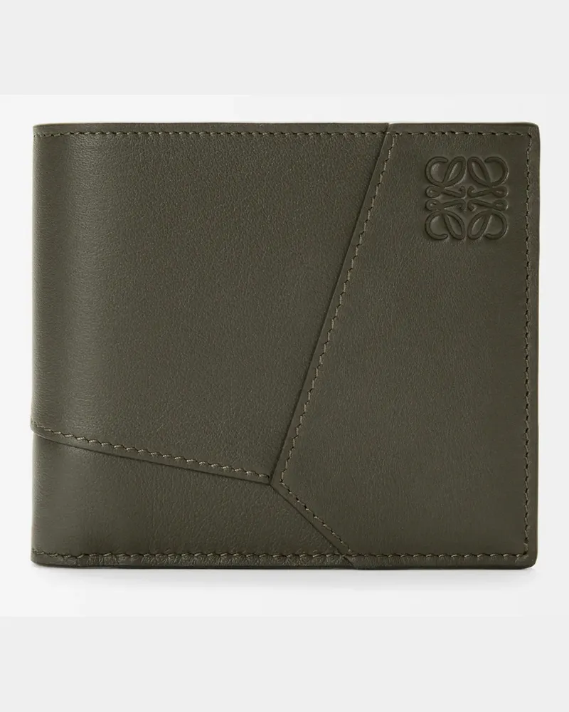 Loewe Puzzle Bifold Wallet In Leather skin Hombre Dark