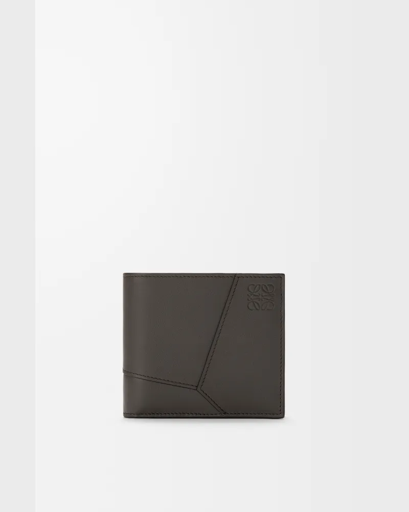 Loewe Puzzle Bifold Wallet In Leather skin Hombre Dark