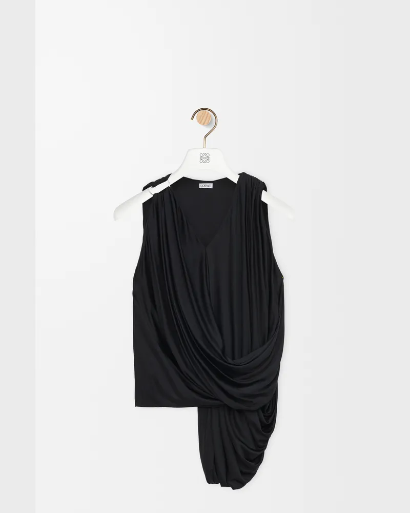 Loewe Draped Top In Viscose Size Mujer Black