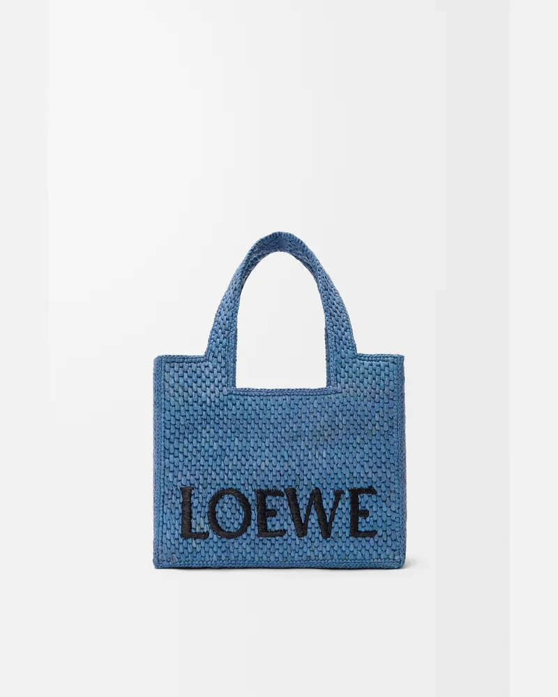 Loewe Small Loewe Font Tote In Raffia Mujer Light