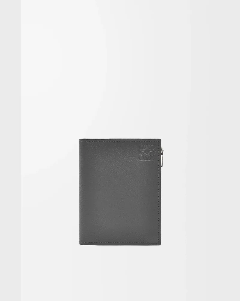 Loewe Slim Compact Wallet In Soft Grained Leather skin Hombre Anthracite