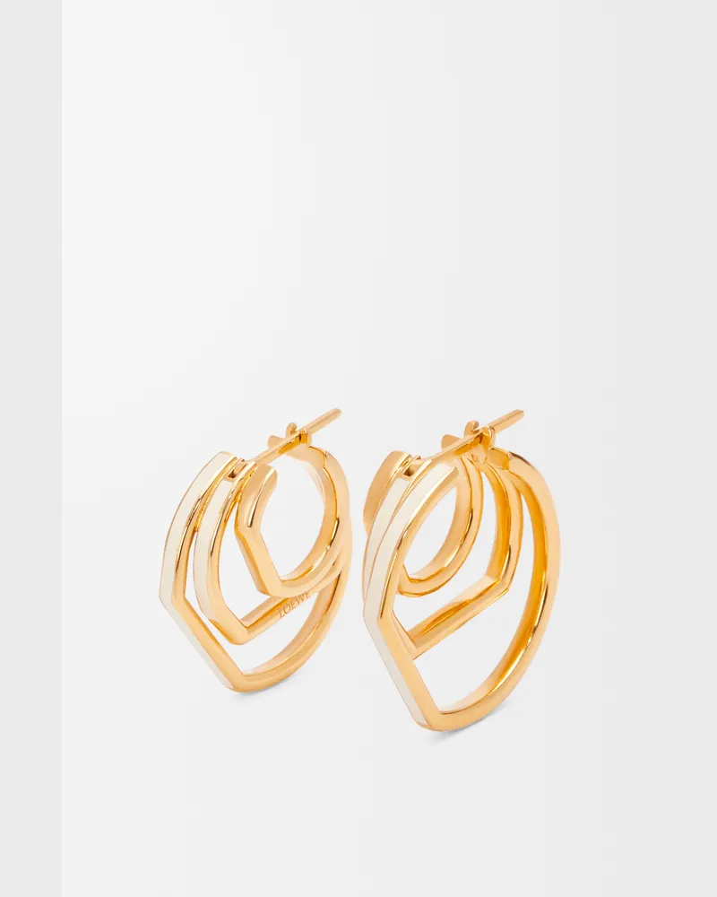 Loewe Stacked Hoop Earrings In Sterling Silver And Enamel Mujer Gold