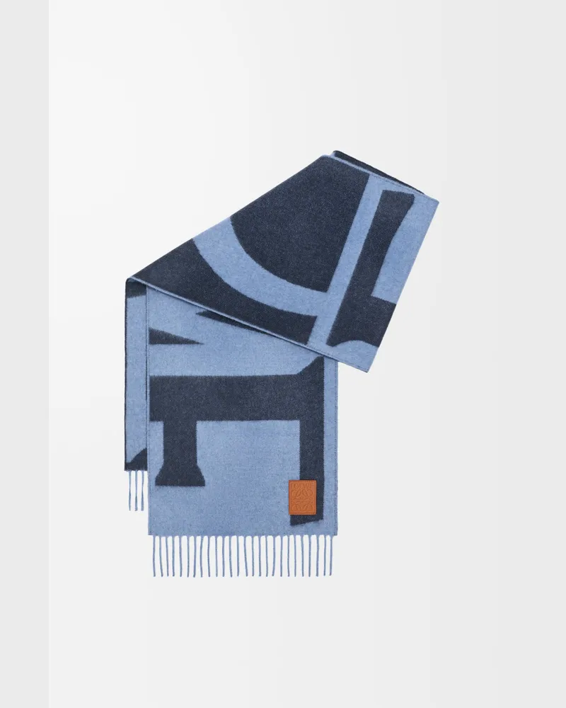 Loewe Scarf In Cashmere Mujer Blue