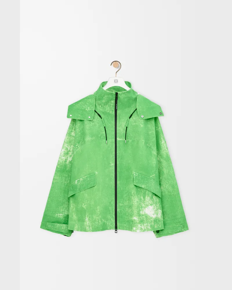 Loewe Jacket In Flocked Technical Shell Size Hombre Green