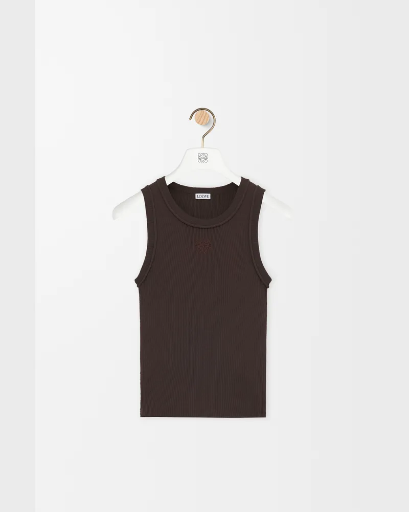 Loewe Anagram Tank Top In Stretch Viscose Size Mujer Brown