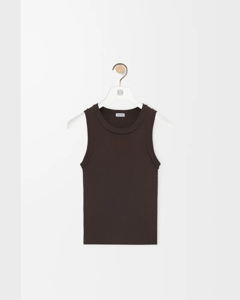 Loewe Anagram Tank Top In Stretch Viscose Size Mujer Brown
