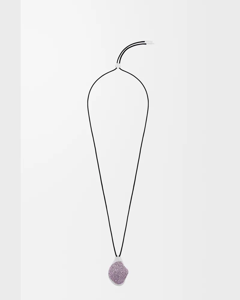 Loewe Foam Drip Pendant Necklace In Sterling Silver And Crystals Mujer Silver