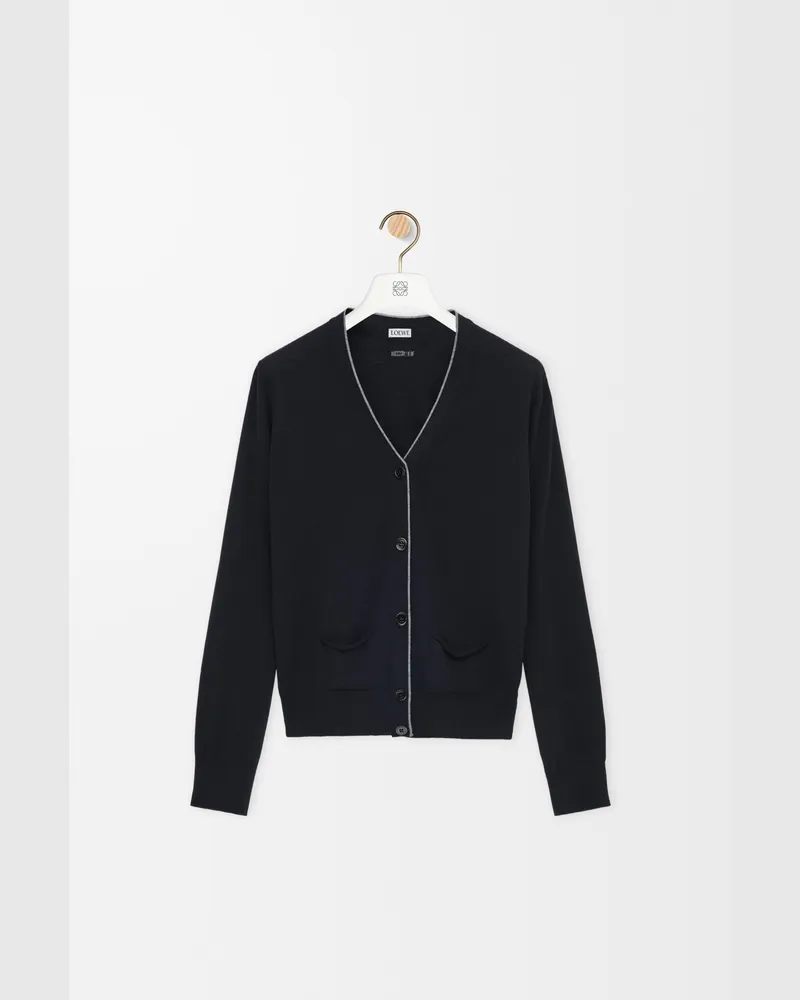 Loewe Cardigan In Wool Size Mujer Navy