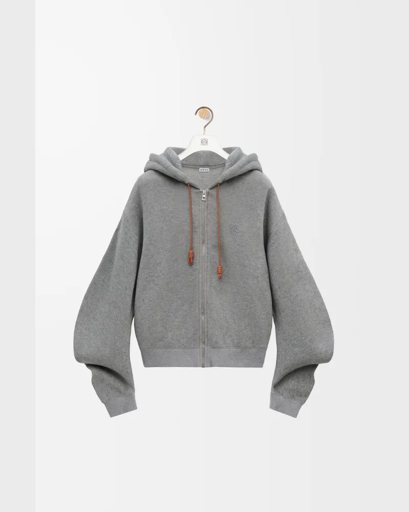 Loewe Flamenco Hoodie In Cotton And Cashmere Size Mujer Grey