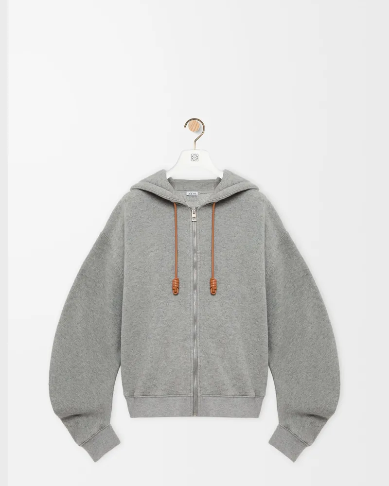 Loewe Flamenco Hoodie In Cotton And Cashmere Size Mujer Grey