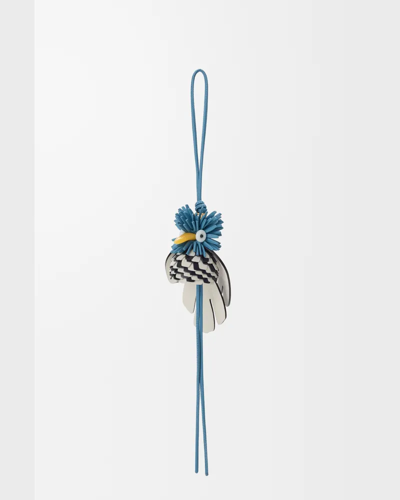 Loewe Hoopoe Bird Charm In Leather skin Mujer Blue