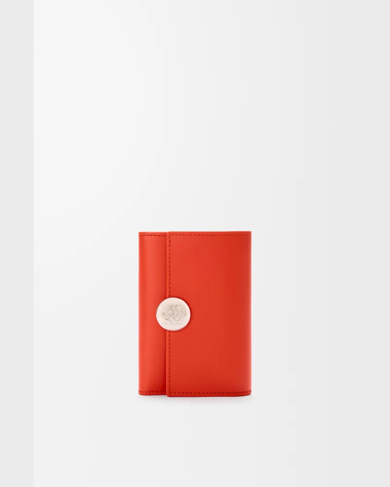 Loewe Pebble Small Vertical Wallet In Shiny Nappa Leather skin Mujer Sunrise
