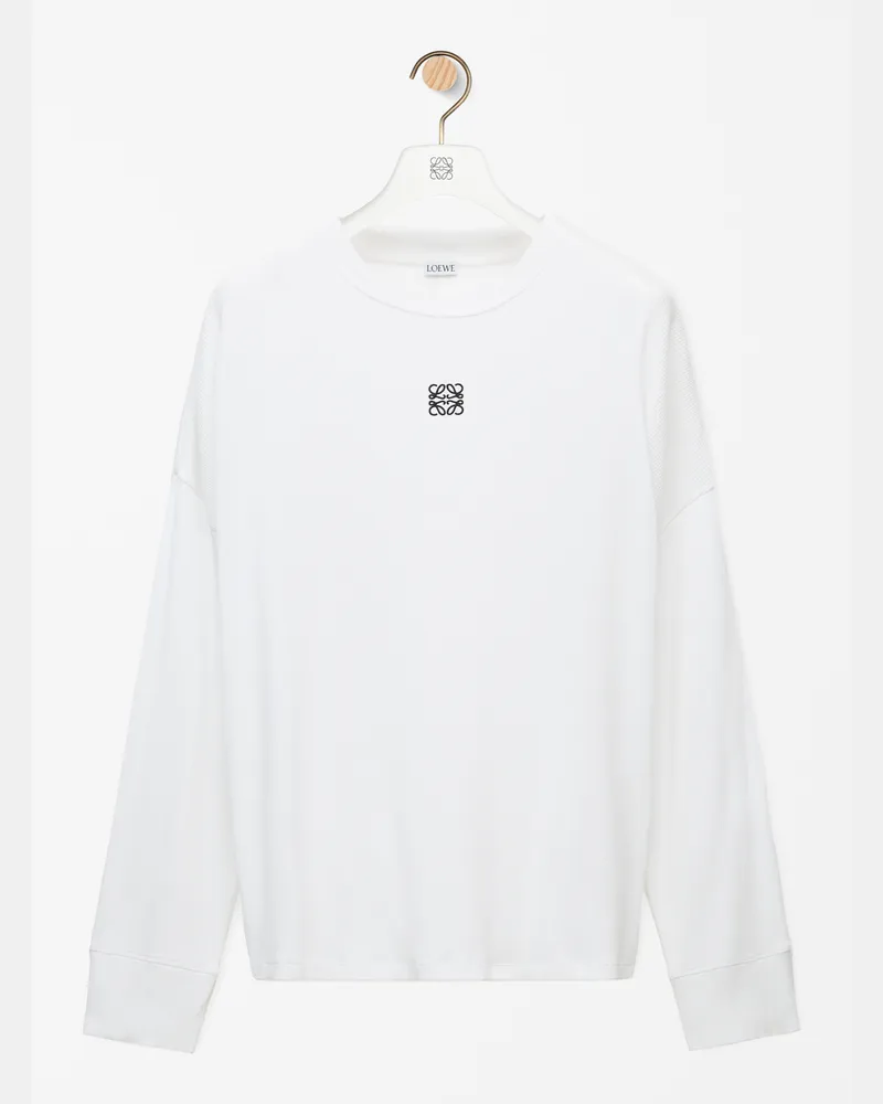 Loewe Oversized Fit Long Sleeve T-shirt In Cotton Size Hombre White