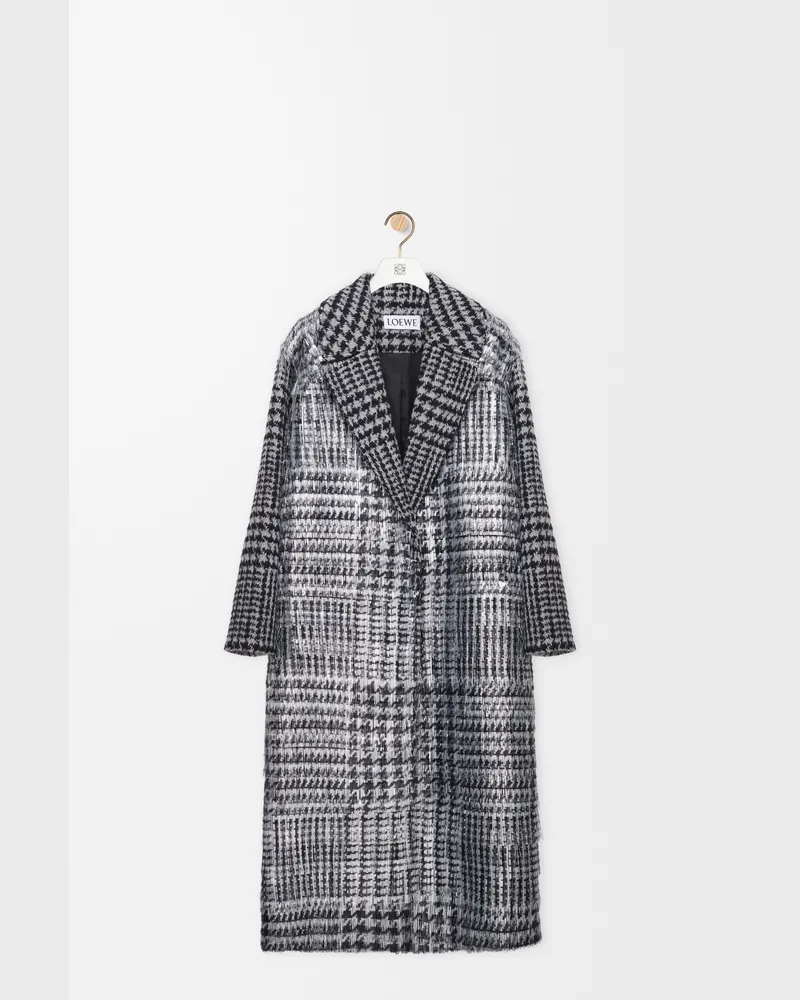 Loewe Coat In Wool And Mohair Blend Size Mujer Grey