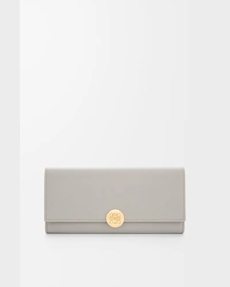 Loewe Pebble Continental Wallet In Shiny Nappa Leather skin Mujer Shell