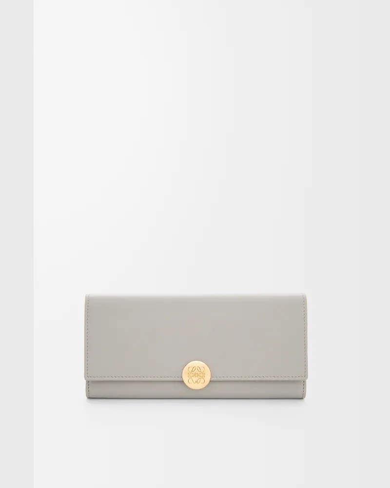 Loewe Pebble Continental Wallet In Shiny Nappa Leather skin Mujer Shell