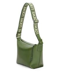 Loewe Luxury Small Cubi crossbody bag in supple smooth calfskin and jacquard Hunter