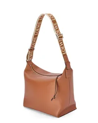 Loewe Luxury Cubi Crossbody bag in supple smooth calfskin and jacquard Tan