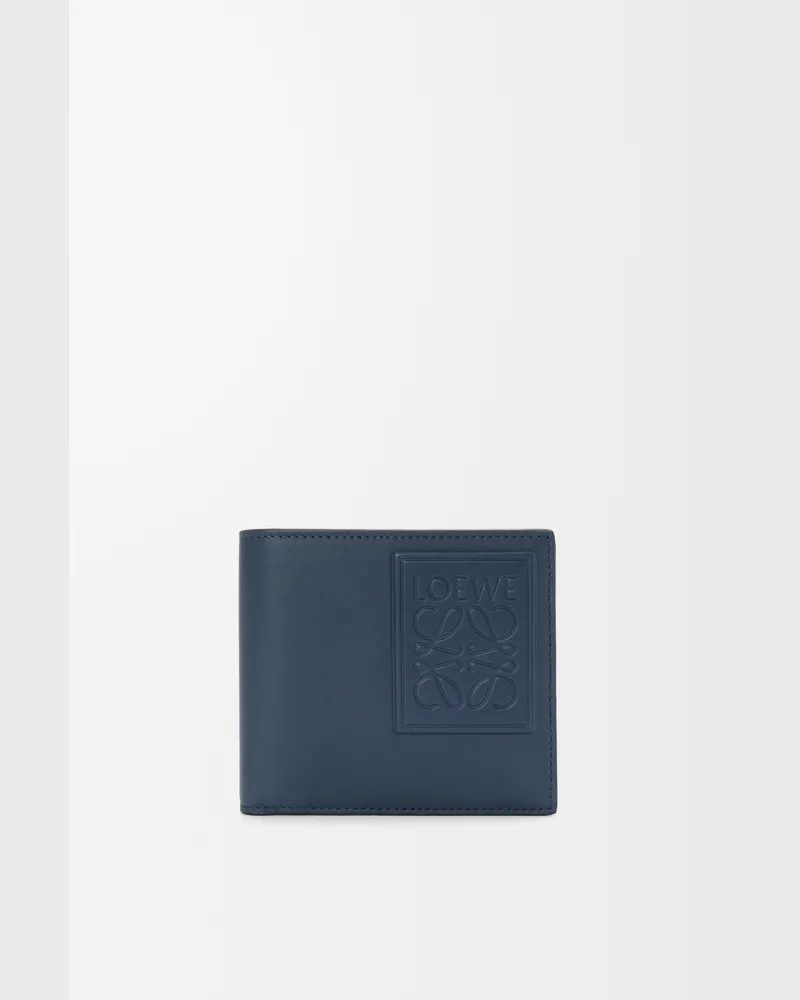 Loewe Bifold Coin Wallet In Satin Leather skin Hombre Indigo