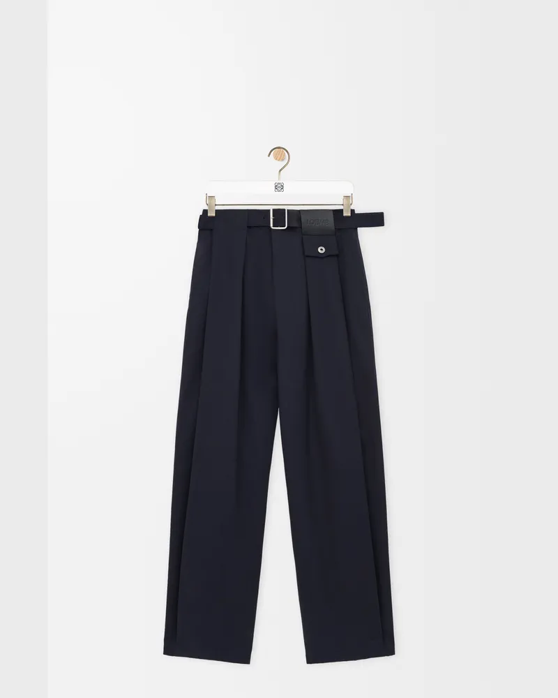 Loewe Trousers In Cotton And Silk Size Mujer Dark