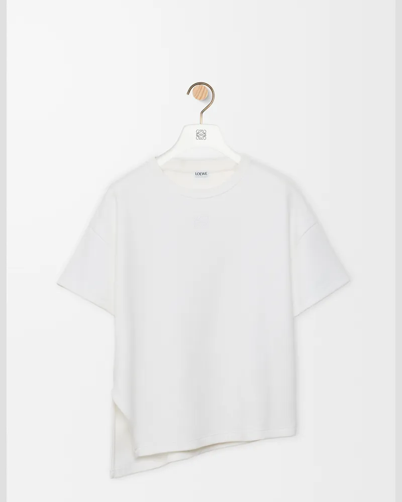 Loewe Asymmetric T-shirt In Cotton Blend Size Mujer White