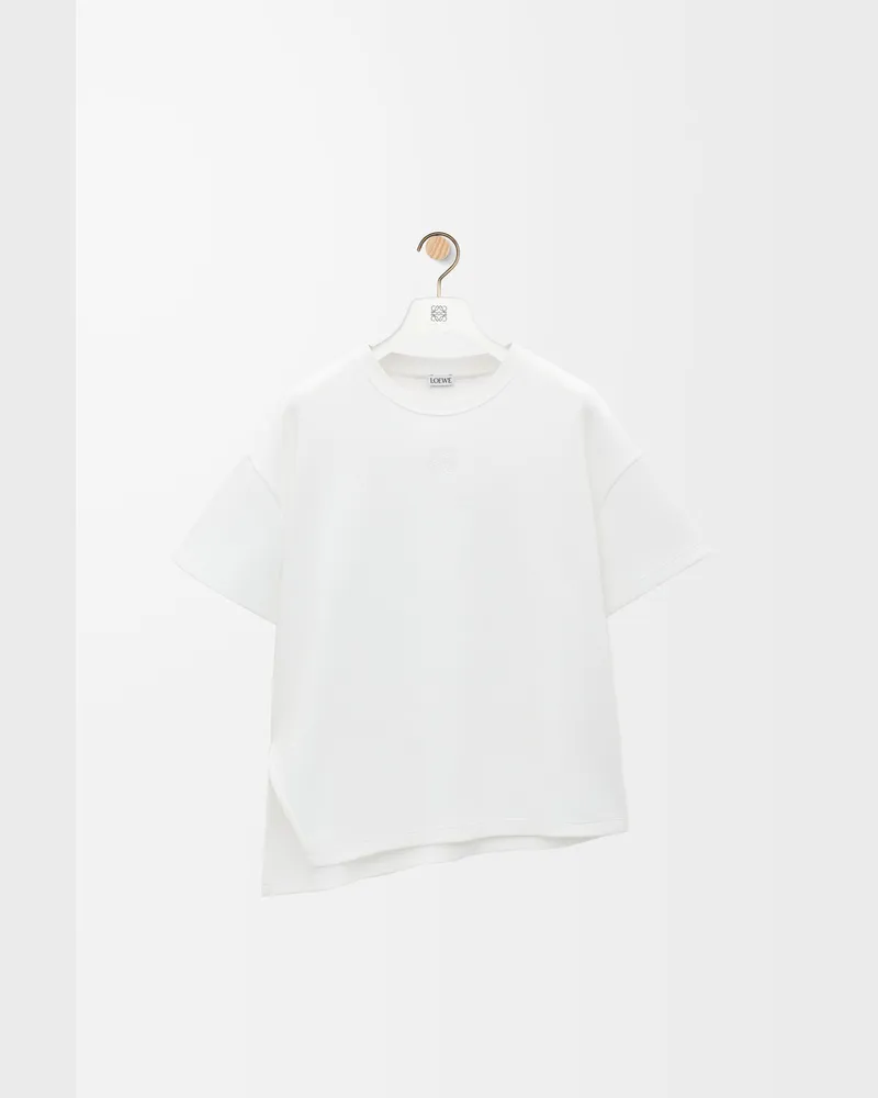 Loewe Asymmetric T-shirt In Cotton Blend Size Mujer White