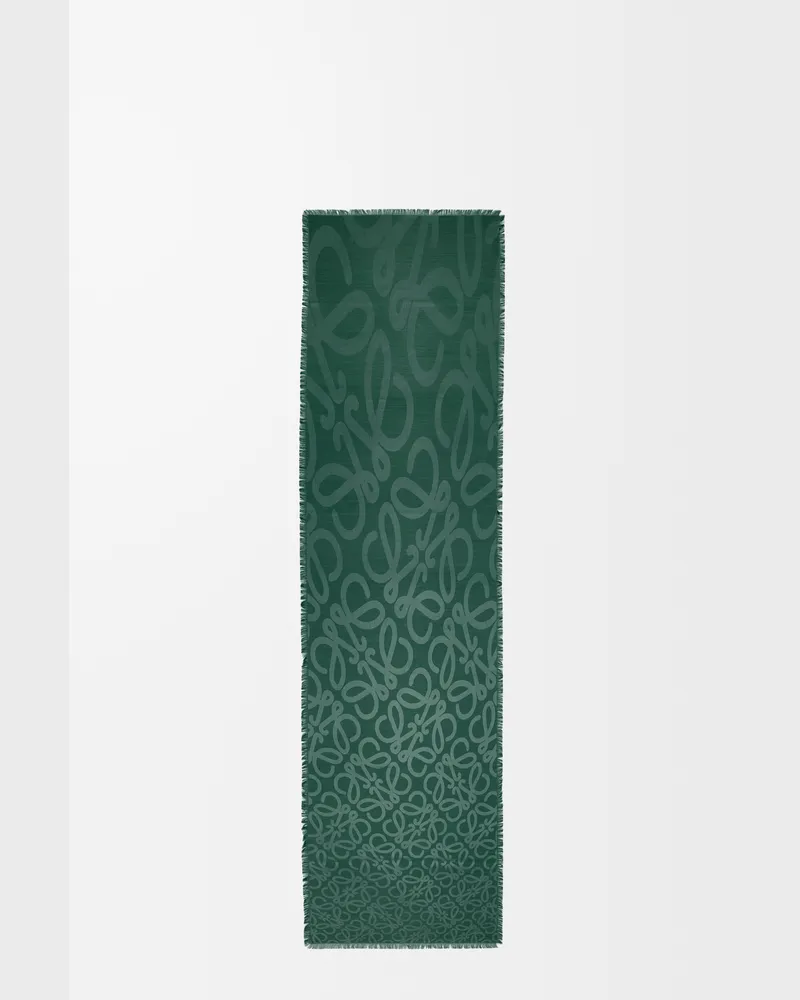 Loewe Scarf In Silk And Wool Mujer Vetiver
